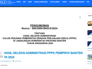 Resmi! Daftar Lolos Seleksi Administrasi PPPK Pemprov Banten 2024 Telah Dirilis